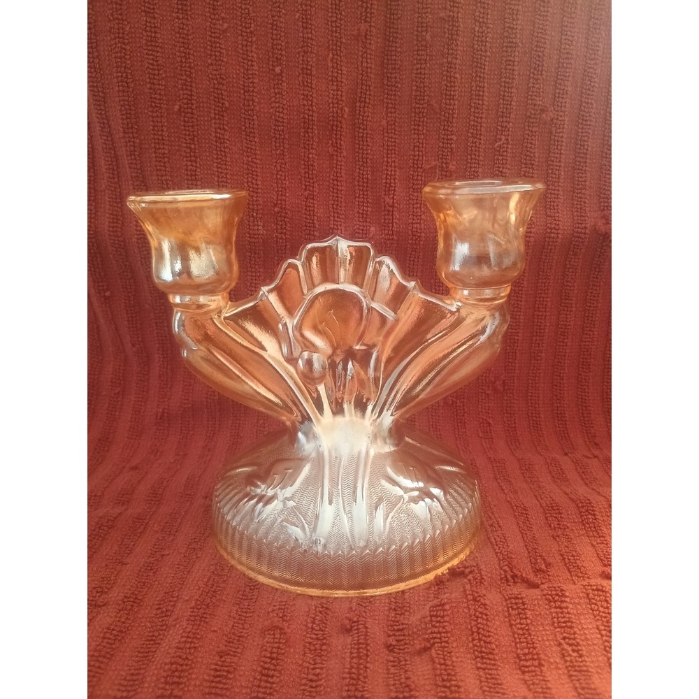 Vintage Merrigold Iris Herringbone Beautiful Double Candle Holder